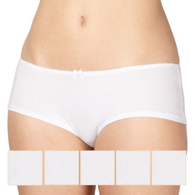Debenhams Pack of five cotton white shorts